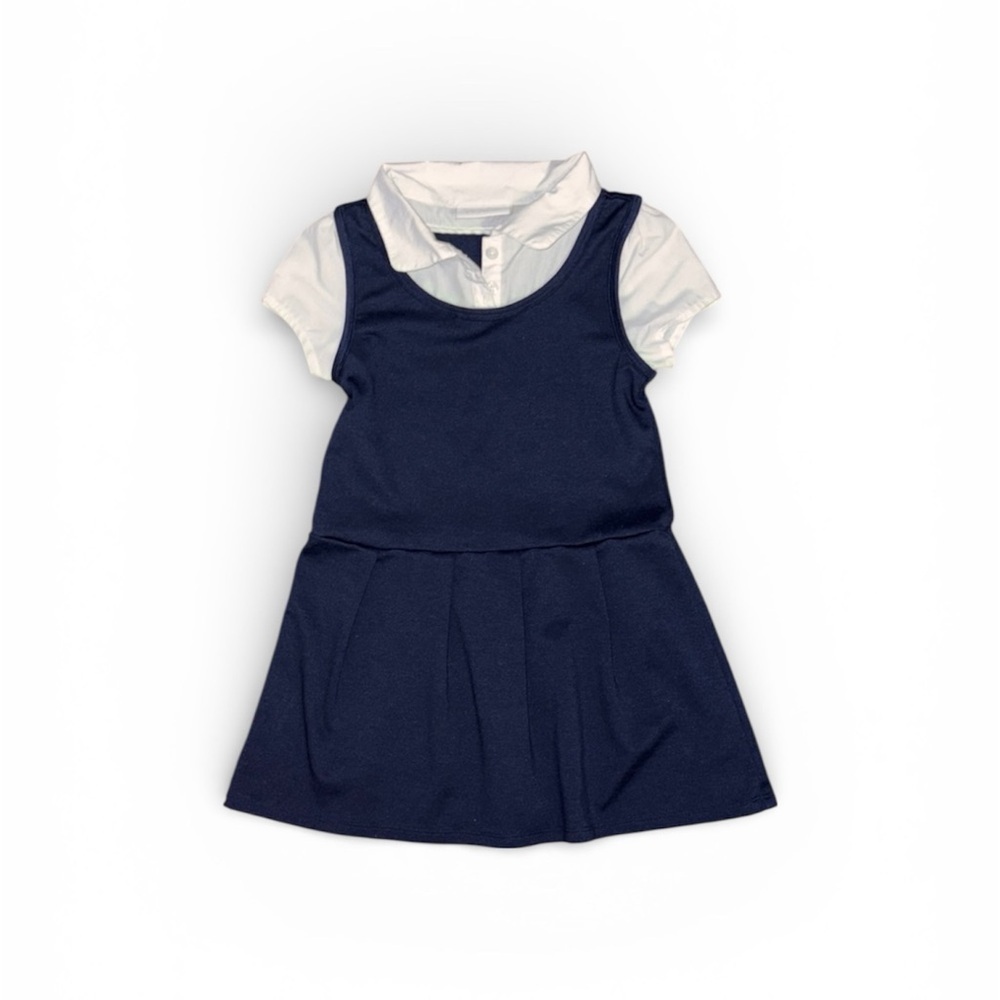 260. The Children's Place Navy and White Casual Dress Girls Size 4
